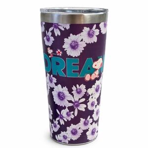 Peanuts Snoopy Tervis Floral Purple Tumbler 20 oz Stainless Cup w/ Lid Rare Find